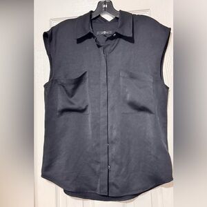 7 For All Mankind Black Collared Shirt